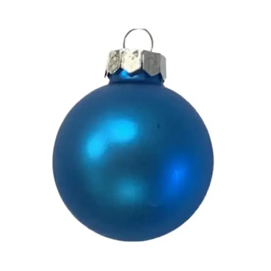 Whitehurst 40 Pack 1.25" Christmas Matte Glass Ball Ornaments Blue Cobalt Matte {1}
