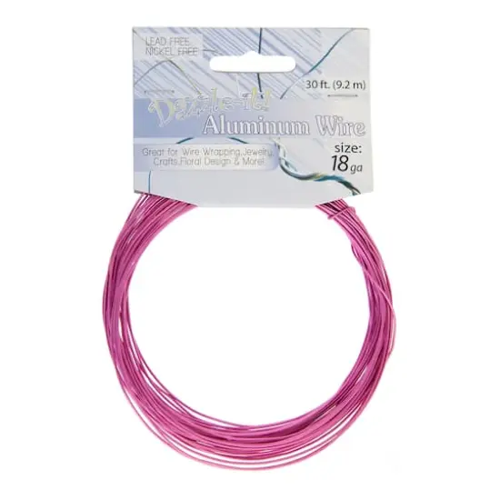 John Bead 18 Gauge Aluminum Jewelry Wire, 30ft. Fuchsia {4}