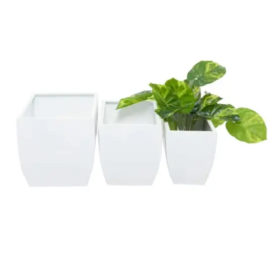 White Modern Planter, Set of 3" 20", 18", 16" {5}