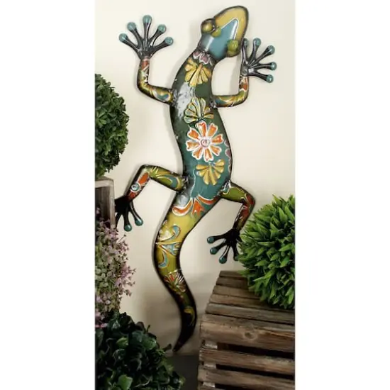 Multicolored Metal Lizard Wall Decoration {4}