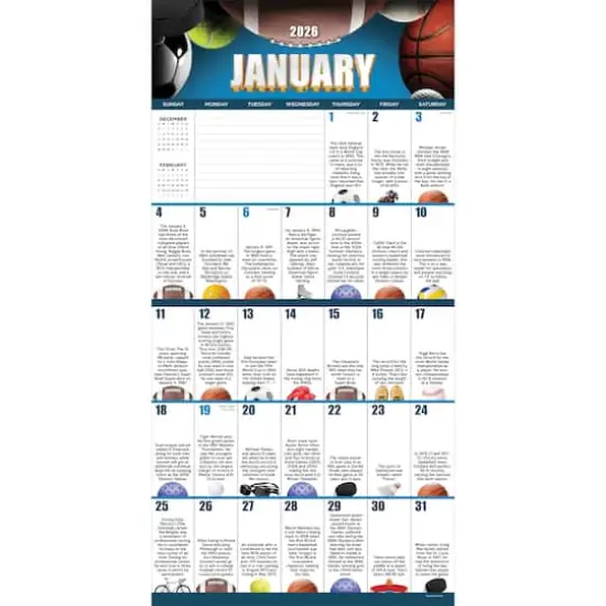 2026 Sports Facts & Trivia Wall Calendar {3}