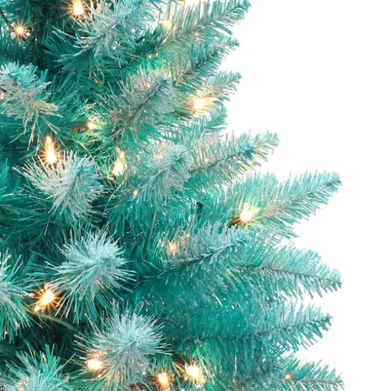 4ft. Pre-Lit Fashion Teal Artificial Christmas Tree, Clear Lights {3}