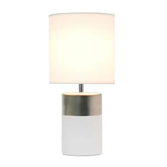 Simple Designs Two Toned Basics Table Lamp Off White/Silver {3}