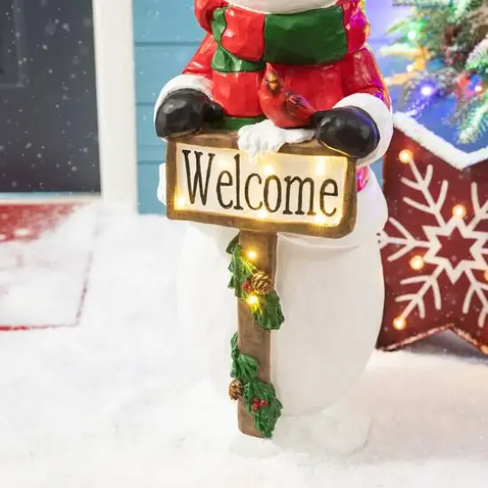 Glitzhome&reg; 29.25" Pre-Lit Christmas Snowman Porch D&eacute;cor {7}