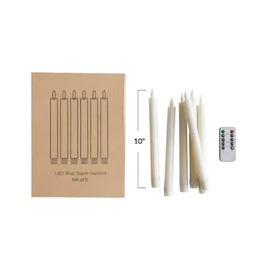 Hello Honey&reg; 9.75" Cream Flameless LED Wax Taper Candles, 6ct. {4}