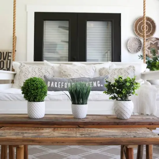 9" Artificial Grass Plant with Decorative Planter {6}