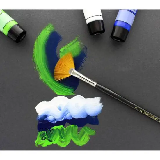 Connoisseur&reg; Gold Taklon Long Handle Fan Brush {5}