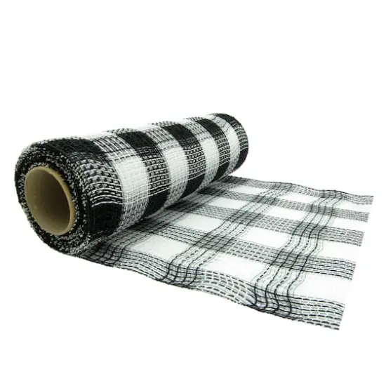 10" x 19ft. Black & White Buffalo Check Mesh by Celebrate It&trade; {4}