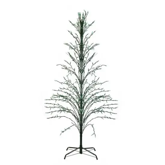 9ft. Pre-Lit Cascade Twig Artificial Christmas Tree, Green Lights {1}
