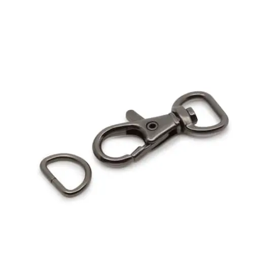 Dritz&reg; Swivel Hooks & D-Rings, 12 Sets Gunmetal {4}