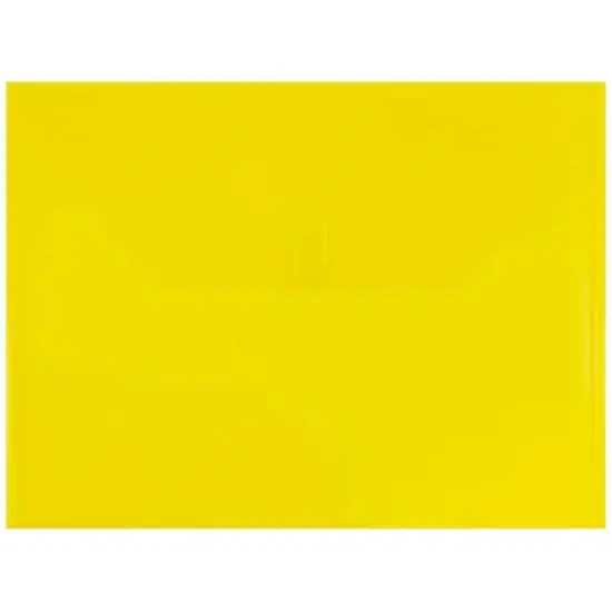 JAM Paper 9.5" x 12.5" Yellow Plastic Hook & Loop Closure Envelopes, 12ct. {1}