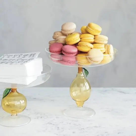 Hello Honey&reg; 7.75" Lemon Zest Glass Food Pedestal {3}