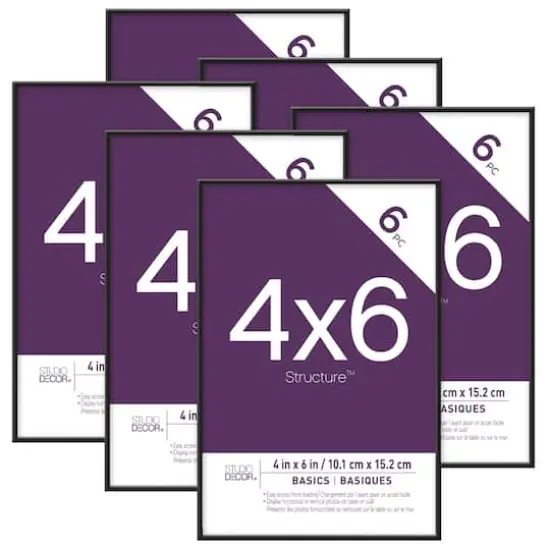 6 Pack Basics 4" x 6" Black Frames by Studio D&eacute;cor&reg; {1}