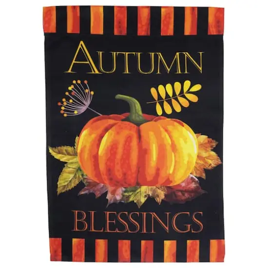 Small Autumn Blessings & Pumpkins Garden Flag {3}