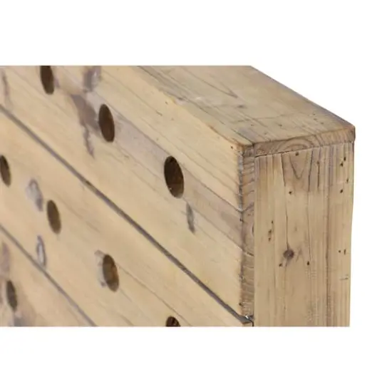 25" Brown Wood Rustic Wine Holder Rack {4}