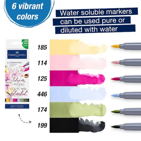 Faber-Castell&reg; Goldfaber Aqua Lettering Dual-Tip Marker Set {4}