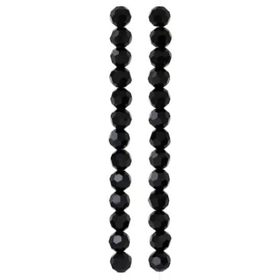 Black Glass Faceted Round Beads, 10mm by Bead Landing&trade; {4}