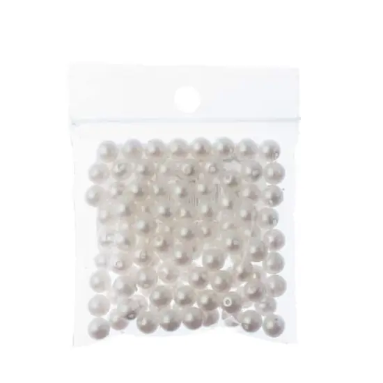 Preciosa Maxima 5mm Round Nacre Pearls, 100ct. Pearlescent White {3}