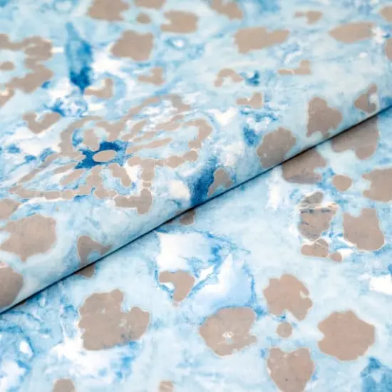 SINGER Batik Light Cyan Flower Cotton Fabric {3}