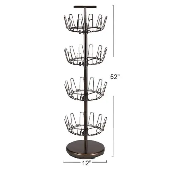 Household Essentials Brown 4-Tier Revolving Shoe Tree {4}