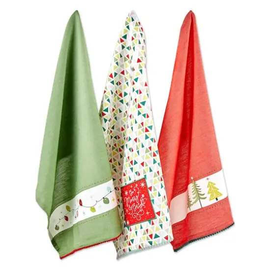DII&reg; Festive Christmas Embellished Dishtowel Set {1}