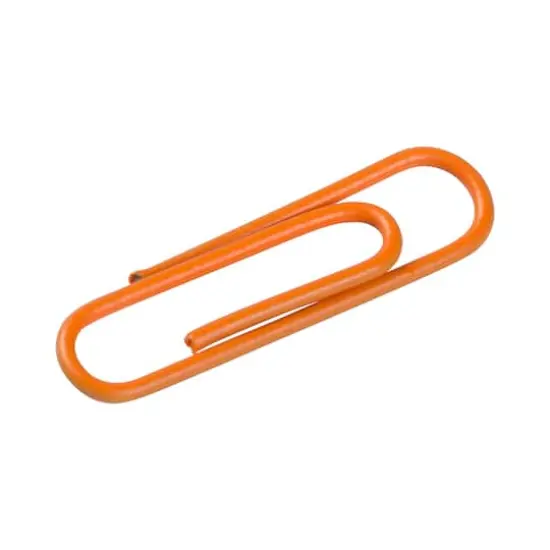 JAM Paper 1" Colorful Standard Paper Clips, 2 Packs of 100 Orange {6}