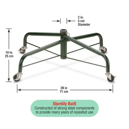 National Tree Company&reg; 28" Folding Tree Stand With Rolling Wheels, 1.25" Pole {5}