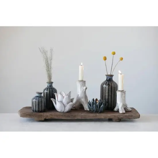 Hello Honey&reg; White Flower-Shaped Terracotta Tealight Candleholder {7}