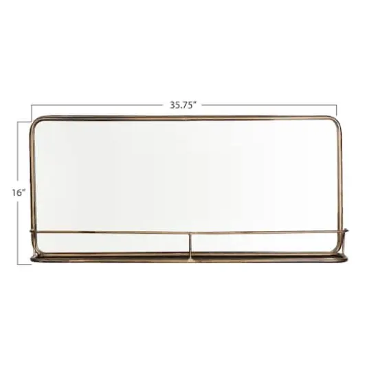 Hello Honey&reg; Brass Mirror With Shelf {6}