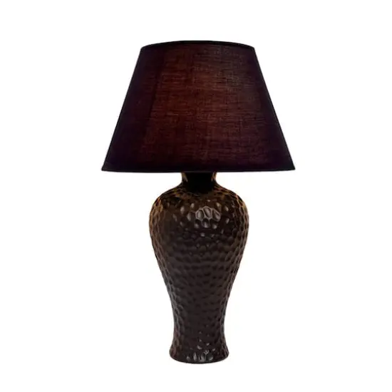 Creekwood Home Essentix 20" Ceramic Winding Table Lamp Black {5}