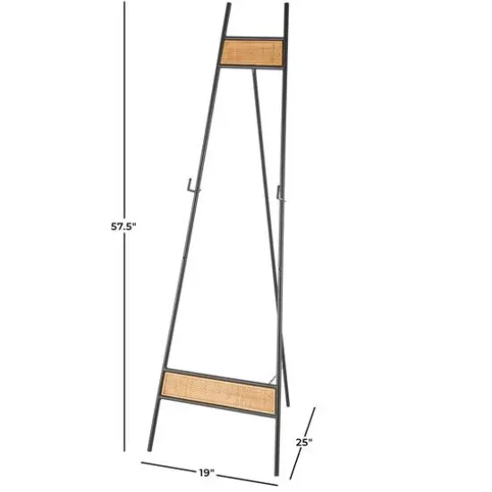57.5" Black Metal Easel with Wood Accents {6}