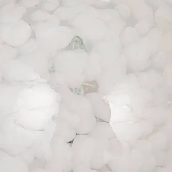 Hello Honey&reg; 7.75" White Round Blown Glass Mushroom Shaped Table Lamp with Inline Switch {10}