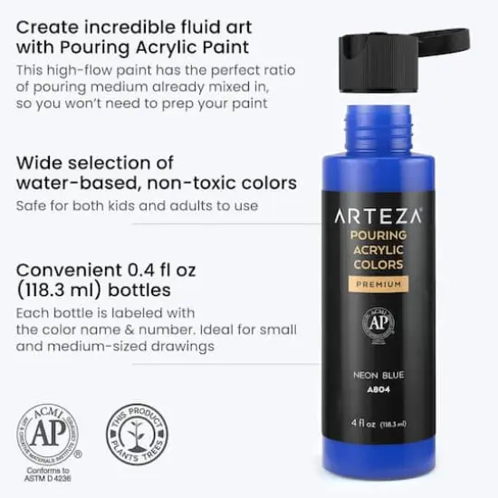 Arteza&reg; 8 Color Spectrum Tones Acrylic Pouring Paint Set {4}