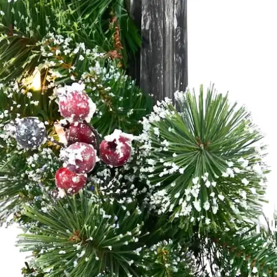 7ft. Pre-Lit Potted Lamp Post with Warm White LED Lights {5}