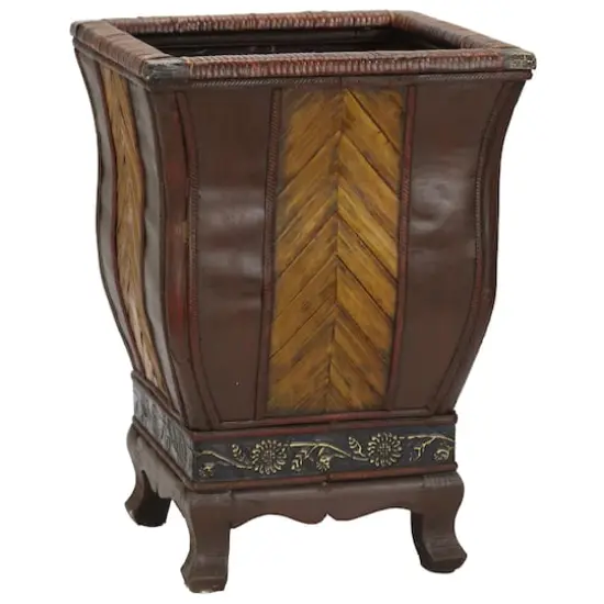 2 Decorative Wood Planters Set {4}