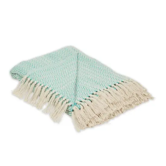 DII&reg; Handloom Chevron Throw Aqua {1}