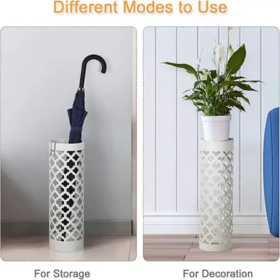 NEX&trade; Metal Umbrella Stand Rack White {6}