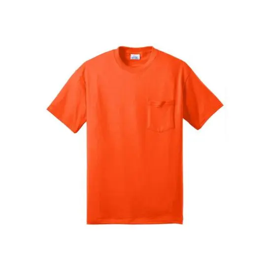 Port & Company&reg; Core Blend Pocket Adult Tall Tee Orange {2}