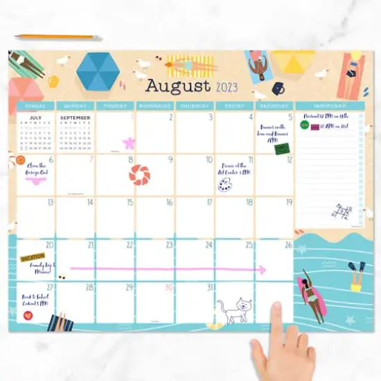 TF Publishing 2023 - 2024 Folk Love Large Desk Pad Monthly Blotter Calendar {3}