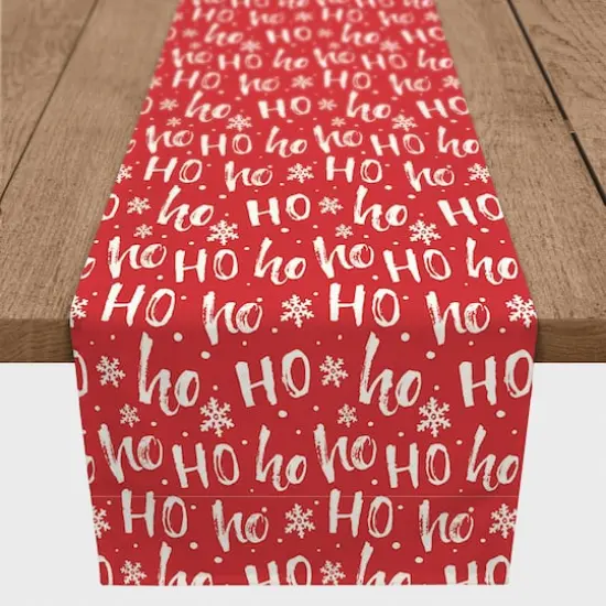 72'' Ho Ho Ho Pattern Cotton Twill Runner {1}