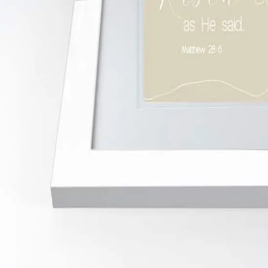 Risen Bible Jesus 4 11" x 14" White Framed Print Under Plexiglass {3}