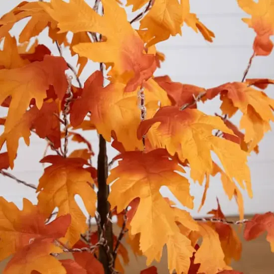 4ft. Pre-Lit Autumn Maple Artificial Fall Tree with 180 Warm White LED Lights {4}