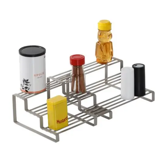 Honey Can Do Gray 3-Tier Adjustable Spice Rack Organizer {3}