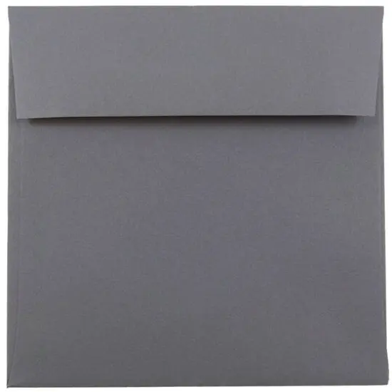 JAM Paper 6" Square Colored Invitation Envelopes, 25ct. Dark Grey {1}