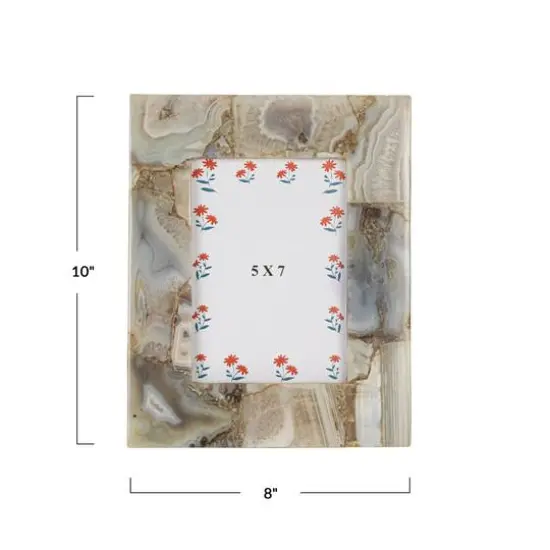 Hello Honey&reg; 5" x 7" Multicolor Agate Photo Frame {5}