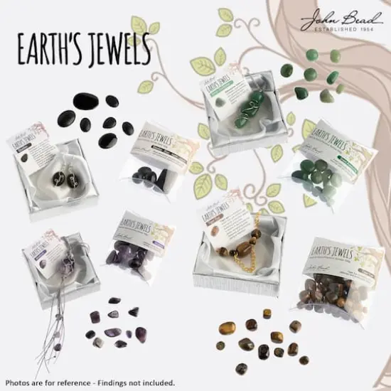 John Bead Earth's Jewels Natural Stone Bead Assortment, 100g Dyed Green/Black Turquoise {5}