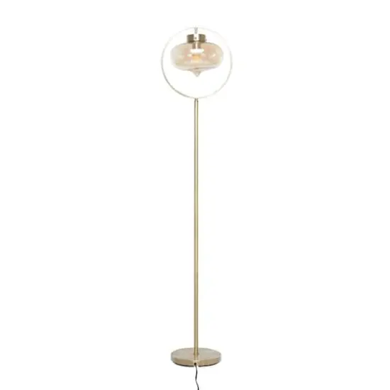 Gold Iron Contemporary Floor Lamp, 14" x 14" x 9" {8}