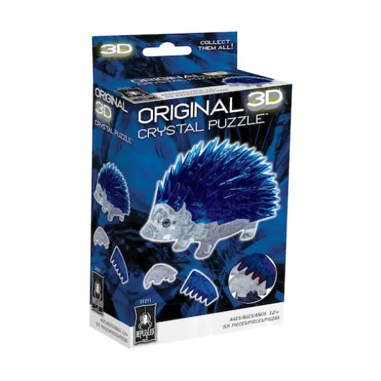 3D Crystal Puzzle - Hedgehog (Blue): 55 Pcs {3}