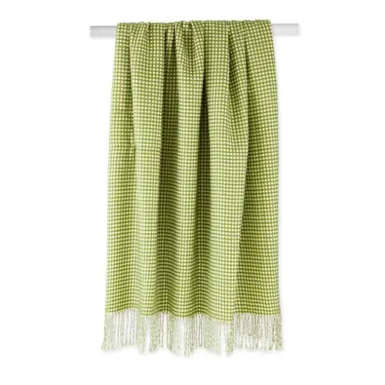 DII&reg; Antique Green & White Waffle Knit Throw {4}