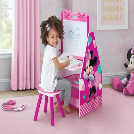 Delta Children Minnie Mouse Deluxe Kids Art Table & Easel {4}